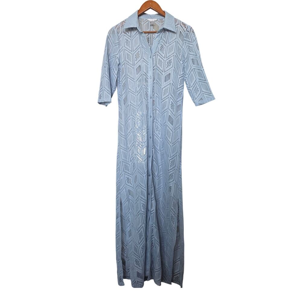 Venus Blue Floral Lace Maxi Dress Size S